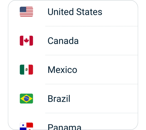 YinghuVPN connect step 2, choose VPN server location